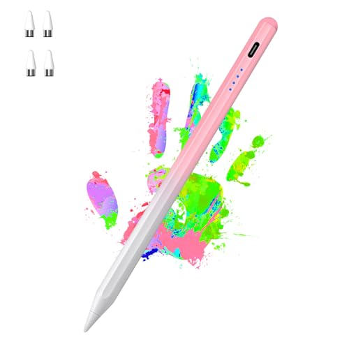Luntak Stylists Pens for Touch Screens, Rechargeable Active Magnetic Stylus Pens Universal Tablet Pencil Stylus Pen for iPad/Pro/Air/Mini/iPhone Samsung/Android and Other Smartphone Devices-Pink