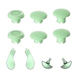 Hzxkqmil PS5 Edgeコントローラー用交換用ジョイスティック、サムスティックグリップスティック6本、バックパドル4個 メタルトリガーパドル PS5 Edgeコントローラー用交換可能なアクセサリー ライトグリーン