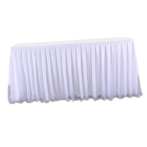 Flameer tafelkleed tule tafelrok wit voor babyshower, bruiloft, verjaardag, kinderverjaardag - Image 6