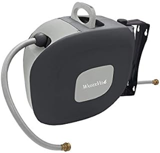 Wasser Vela Garden Retractable Water Hose Reel (50FT Hose), 1/2 Inches PVC Braided Hose, Multi Pattern Spray Nozzle