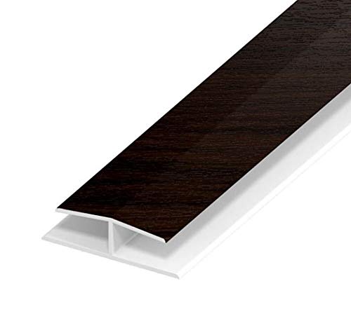 Rosewood Soffit Joint/H Trim - PVC Plastic Jointing Trim - 9mm Board/Panel Joint - 1m Length