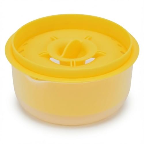 WAHEWUD Separatore di albume d', Separatore di tuorlo Materiale PP premium Design con fori multipli che perdono Riponibile Riutilizzabile Separa fino a 6 uova, Strumento di (Gialla)