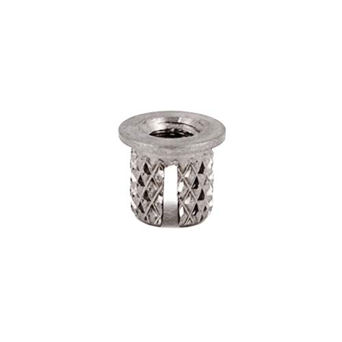 E-Z LOK Threaded Inserts for Plastic, M3-0.5, Flanged, 303 Stainless Steel Threads, Press-in Installation, Pack of 5, 260-M3-CR