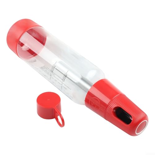 Máquina de bebidas portátil, máquina de agua con gas de 1000 ml para bebidas gaseosas caseras con carbonatación táctil, diseño compacto para viajes y uso doméstico (rojo)