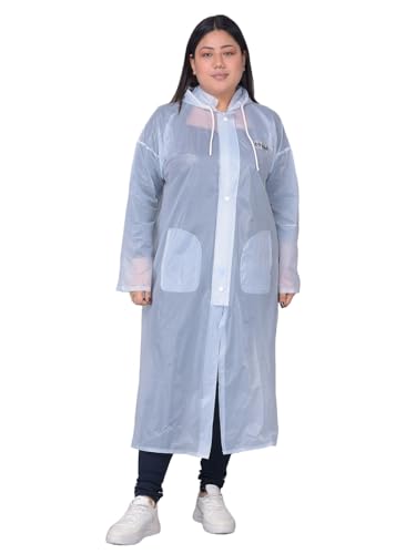 Image of Dollar Rainguard Women's PVC Full Sleeve Solid Raincoat with Adjustable Hood and Pocket