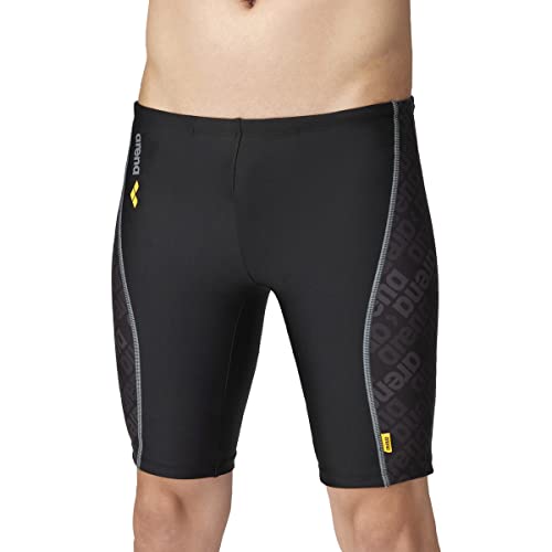 arena(アリーナ) フィットネス水着 メンズ Black Style ロングボックス(動けるフィットインナー) ブラック×ロゴ×ブラック×グレイ(LOG) Mサイズ FLA-2972