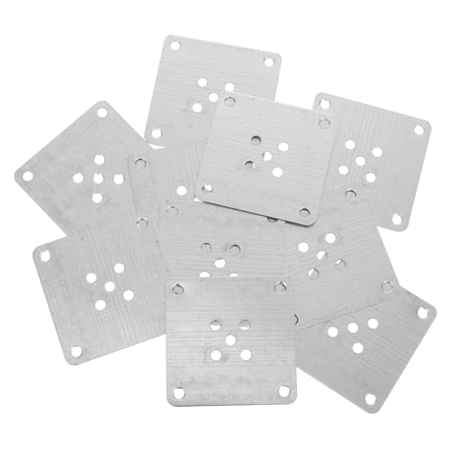 Kichvoe Placa de Montaje de Hierro 1,2 Mm para Patas de Muebles, Base de Metal para Sofá, Conector para Patas de Madera, 10 Piezas, Soporte Resistente para Reparación y Estabilidad