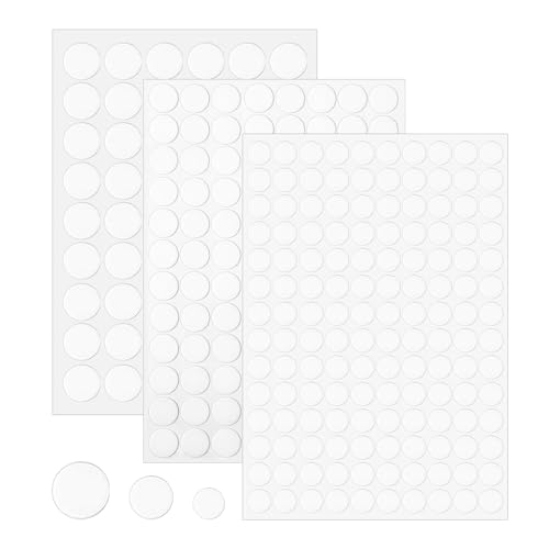 290PCS Self Adhesive Screw Caps White Non-faded White Hole Cover Pvc Dustproof Sticky Screw Covers 12mm 15mm 21mm for Furniture Screws & Cabinets Desk Wall Furniture Stickers