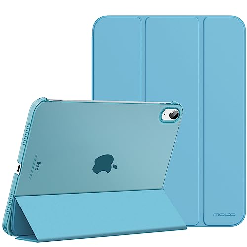 Image of MoKo for iPad (A16) 11th Generation Case 11 Inch 2025, iPad 10th Generation Case 10.9 Inch 2022, Slim Stand Hard PC Translucent Back Shell Smart Cover, Support Touch ID, Auto Wake /Sleep, Misty Blue | 2025