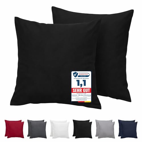 Komfortec Taie d'oreiller 40x40, Lot de 2, Housse Coussin Douce Et Brossée, Certifiée Oeko-TEX,...