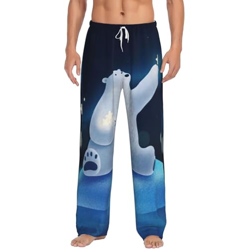 Pantalon pyjama homme polaire ours blanc résout le froid de l'hiver