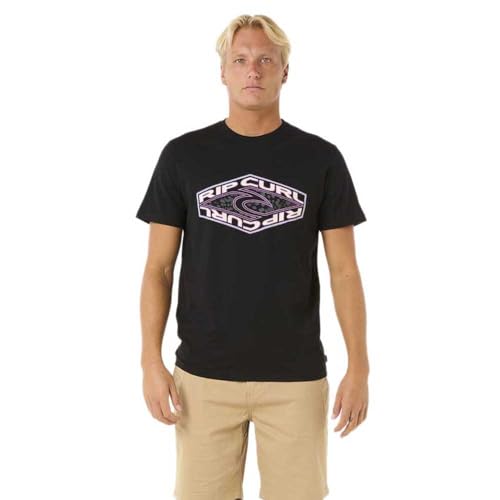 T-shirt Rip Curl Recharge homme noir coupe droite et coton doux