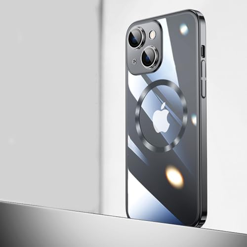 Protection magnétique iPhone 14 Pro Max coque souple transparente et cadre noir