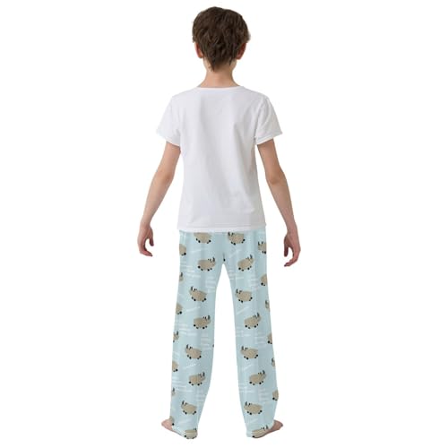 ZZXXB Rhino Boys Long Pants Soft Trousers Elastic Waist Kids Lounge Bottoms with Pockets S-XL3