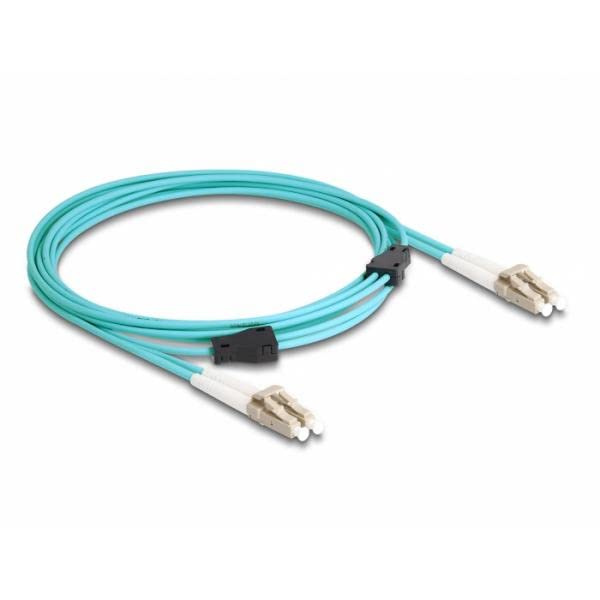 DeLOCK Câble Fibre Optique avec armure métallique LC Duplex vers LC Duplex Multimode OM3 3 m