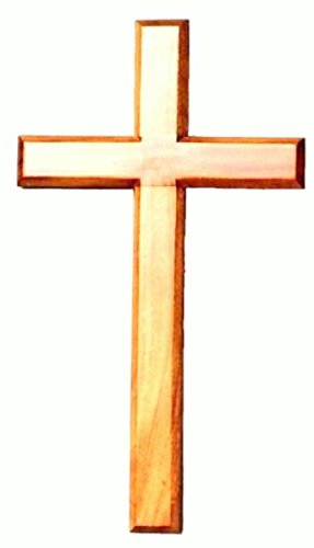 Biblegifts Croix murale en bois naturel à suspendre - 30 cm - Symbole de culte de Jésus - Cadeau chrétien pour la maison, l'église, le bureau Cover