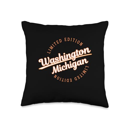 Retro Athletic Washington MI Apparel Throw Pillow -  merch_template, MWW0XCNWQ0DUS_16X16