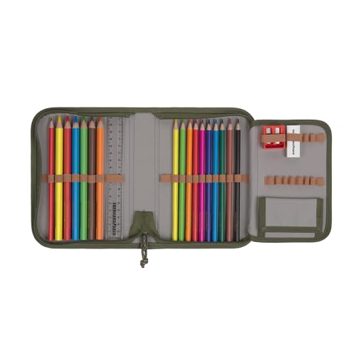 LÄSSIG 7-teiliges Schulranzen Set Kinder/School Set Boxy Unique olive