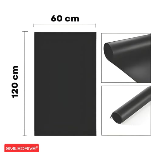 Image of SMILEDRIVE Photography Background Sheets, 60 x 120 cm, Black & Yellow | Waterproof, Wrinklefree, PVC Material