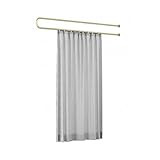 U-förmige Trennvorhänge For Schönheitssalons, Vorhänge For Yoga-Studios/private Clubs, Raumtrennung For Privatsphäre Mit Metallhalterung, Wandmontage(Gray,Rod length 200cm)