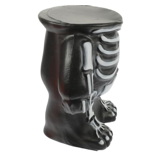 Cadavre effrayant sur plateau d'Halloween noir en forme de squelette gothique