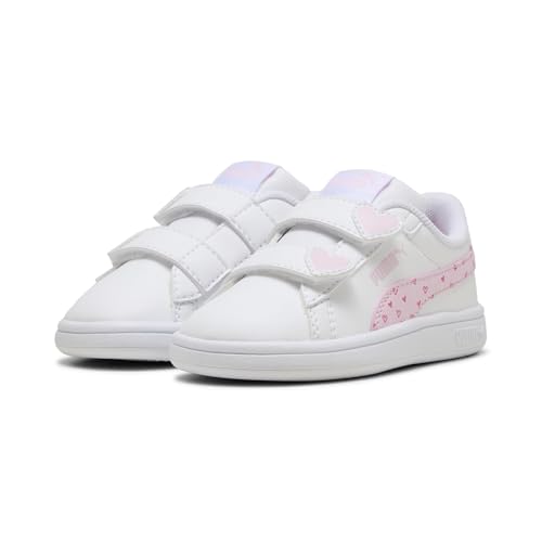 PUMA Smash 3.0 Hearty V Inf, Zapatillas de Deporte para niña 0-24, Blanco Perla Rosa, 4.5 UK Child, Puma Blanco Perla Rosa, 4.5 UK Child