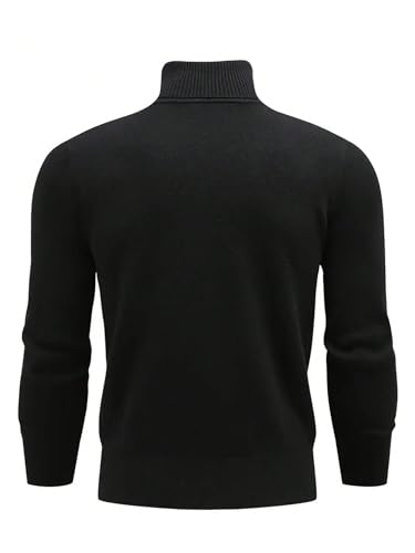 SHENHE Men's Long Sleeve Mock Turtleneck Sweater Pullover Regular Fit Soft Knit Top Jumper2