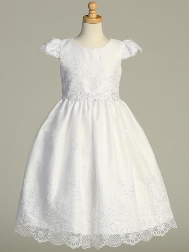 Made in USA - First Communion Dress for Girls w/Embroidered Tulle - 1st Communion Dress - Vestidos de Primera Comunión Niña3