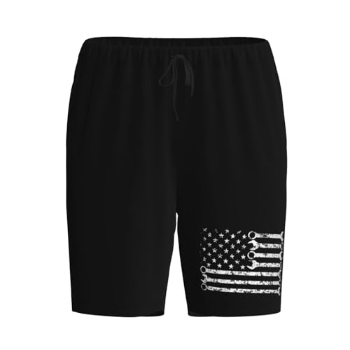 Mechanic DIY Wrench American Pajama Shorts for Men, Men's Pajama Bottoms, Sleepwear for Summer2