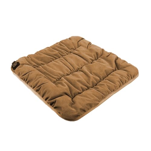 Feizikaw Cojín de respaldo de calentamiento rápido para coche e interfaz USB, lavable para invierno, interfaz USB (marrón) (café, 45 x 45 cm)