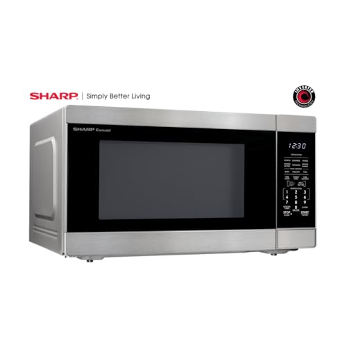 SHARP Countertop Microwave Oven with Removable 16.5" Carousel Turntable, 1200 Watt, 2.2 Cubic Feet, Stainless Steel