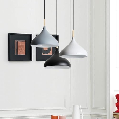 Lustre d'art en fer blanc 42cm, suspension rétro réglable E27 pour salle à manger