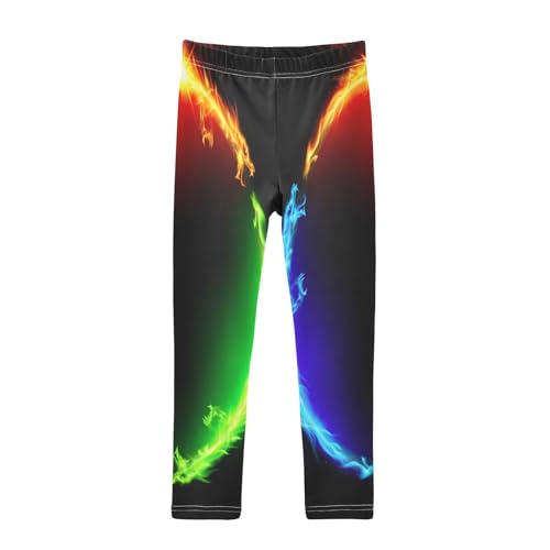 Bolaz Toddler Girls Leggings Printed Yoga Pants Leggings Blue Orange Green Drange for Kids