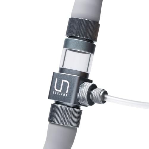 UNS Pro Inline CO2 Diffuser - Aluminum, High Gas Dissolution Diffuser for Freshwater Planted Aquarium - Aquascaping Tank External Canister Filter Accessory for 5/8in or 16ID Tubing- Space Gray, 16mm