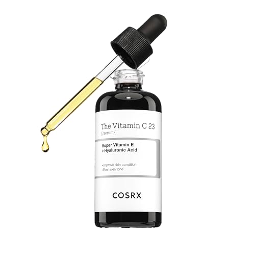 COSRX Pure Vitamin C 23% Serum with Vitamin E & Hyaluronic Acid, Hydrating Facial Serum for Fine Lines, Uneven Skin Tone & Dull Skin, 0.7oz/20g, Korean Skin Care
