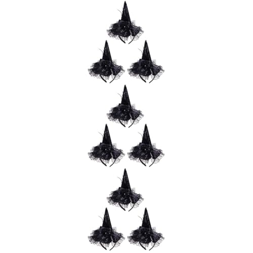 Bandeaux chapeau de magicien Halloween noir VICASKY x9 pour accessoire cosplay