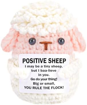 Handmade Yarn Gift – Positive Crochet Animal Animal with Message for Encouragement, Appreciation, and Emotional Support – Ideal Present for Friends, Teachers, Coworkers, Moms or Dads