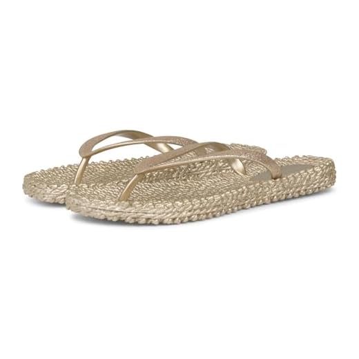 ILSE JACOBSEN HORNBÆK Dam glitter flip flop, Cheerful01 tåseparator, platina - 38 EU