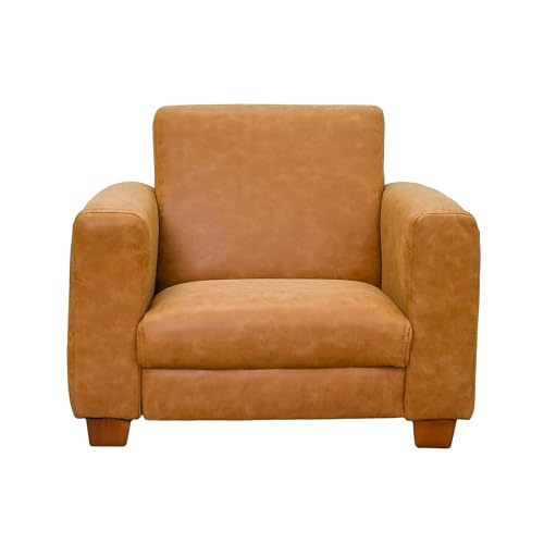 Children's Factory As We Grow Modern Chair, Flexible Seating for Classroom Elementary, Adjustible Playroom Furniture, Faux Distressed Leather Brown