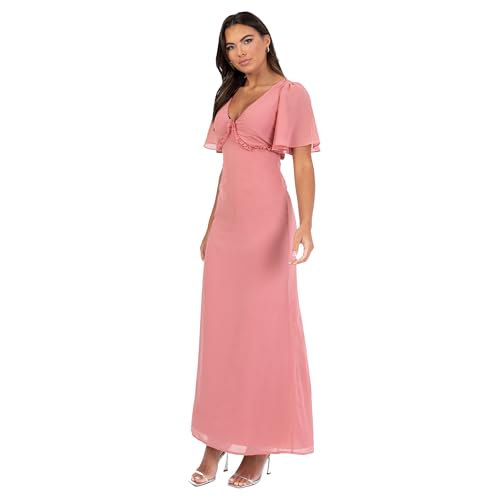 Robe longue de demoiselle d'honneur fluide ajustée cachant les imperfections