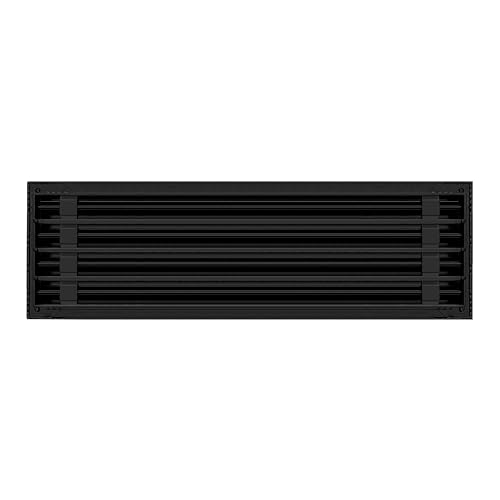 Image of BUILDMART - 26x8 Modern AC Vent Cover - Decorative Black Air Vent - Standard Linear Slot Diffuser - Register Grille for Ceiling, Walls & Floors - Texas Buildmart
