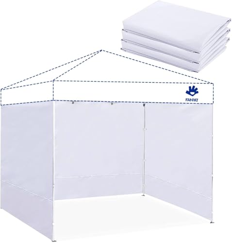 Fanpat 3 Pareti Laterali per Gazebo, gazebo impermeabile, 3 x 3 parti laterali, gazebo, 99% protezione UV, solo 3 pareti laterali, tenda a baldacchino non inclusa nella confezione (Bianco, 3PCS)
