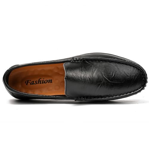 YYSPR Men's Casual Lightweight Genuine Leather Slip On Penny Loafer Flats Soft Driving Walking Shoes3