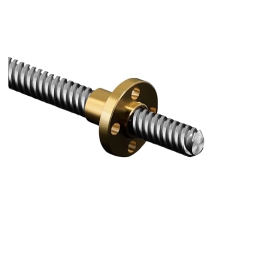 Metal Ball Screw nut T8 Lead Screw OD 8mm 100mm-550mm Trapezoidal Screws with Brass Nut(500mm with Nut)