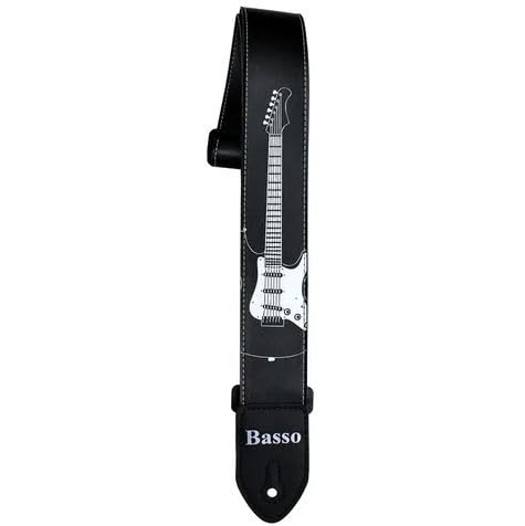 Alça Correia para violão guitarra SF30 estampa guitarra basso Kit palheta