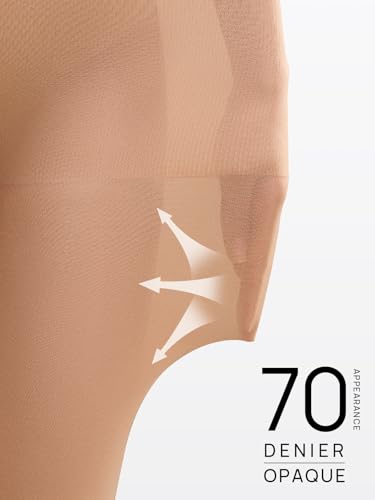 Image of MANZI Women's 2-6 Pairs Opaque Control Top Tights Comfort Stretch Pantyhose