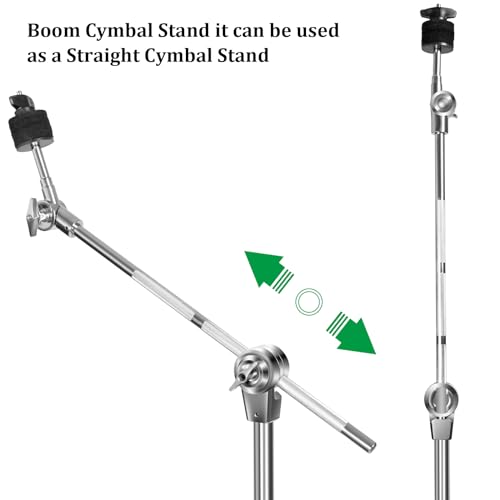 image for Kuyal Boom Cymbal Stand,Adjustable Double Braced Boom Stand for Drum H