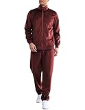 COOFANDY Velour Tracksuit for Men Full Zip Sweatshirt Full Zip Jacket Casual Men Track Suits 2 Piece Set