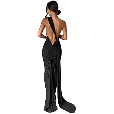 ABYOVRT Women's Backless Bodycon Maxi Dress Cover
