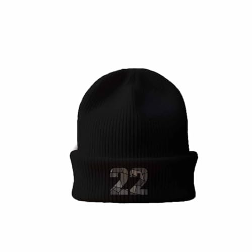Bonnet 22 Number Cuffed Beanie noir idéal pour les sorties en ville